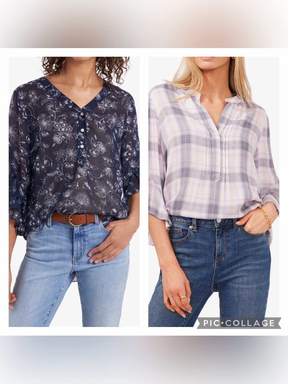 lot (2) Vince Camuto shirts-like new. Each worn 2-3 times before size changed.